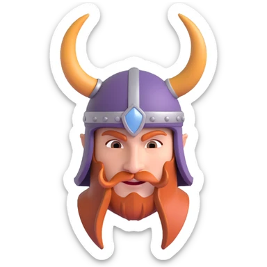 a simple viking helmet with large curved horns, no head, isolated sticker