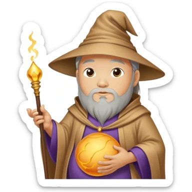 Pregnant asian wizard man sticker