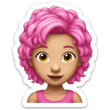 Pink trolls girl sticker