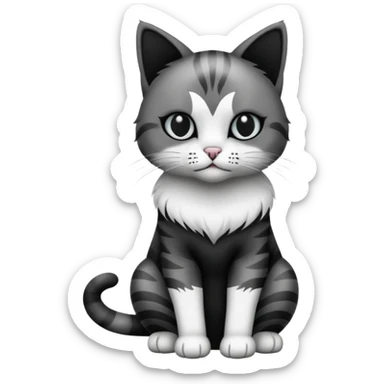 full body of cat having tattoo, front view sticker