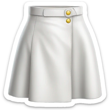 White High waisted leather skirt isolated sticker