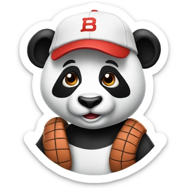 Cool panda with baseball cap sticker