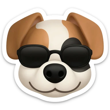 Dog with sunglasses sticker