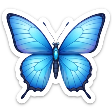 Blue butterfly half triangle joint  sticker