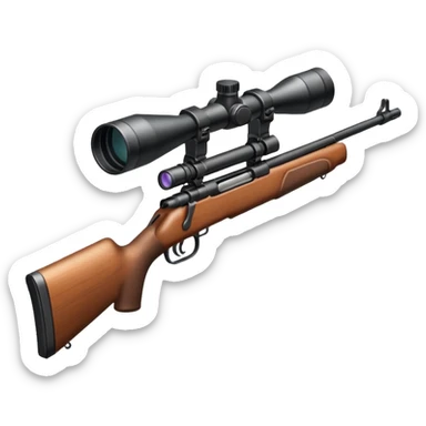 just a deer hunting rifle with a scope mounted to the top of the gun barrel  sticker