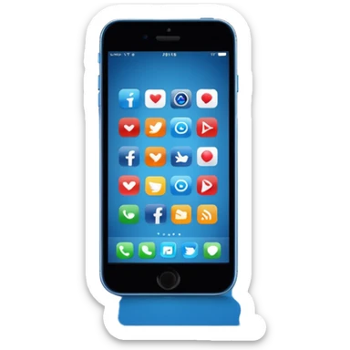 Ads on phone blue colors social media sticker