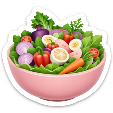 Make some healthy food, like a salad, in light pink tones, but you can use other colors (like the correct shades for the salad), like IOS sticker