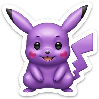 glitter purple pikachu sticker