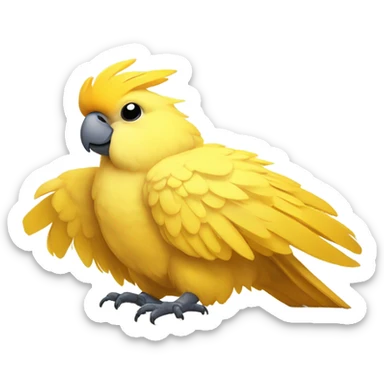 Golden cockatoo in bed  sticker