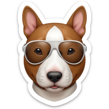 bull terrier wearing sunglasses  sticker