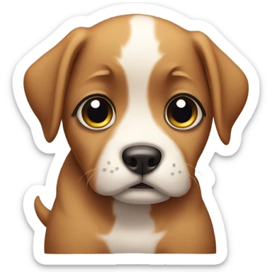 puppy with pleading eyes sticker
