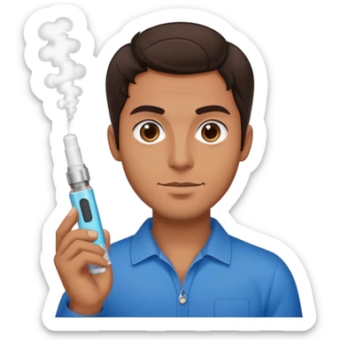 italian guy with dark brown hair holding a vape sticker
