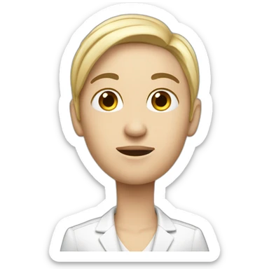 journalist white skin standing confidently while holding a microphone. The journalist should be in professional attire sticker