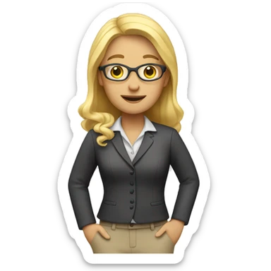 Teacher with blond hair  sticker