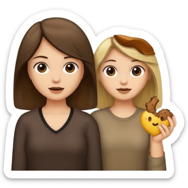 bestiess one with dark brown hair and one with dirty blonde hair sticker