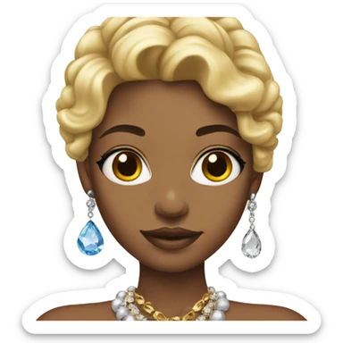 blonde girl with jewelry selfie sticker
