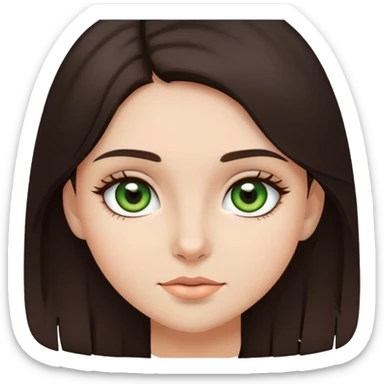 Girl with green brown eyes dark brown hair  sticker