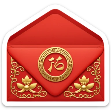chinese new year red envelope standing view sticker