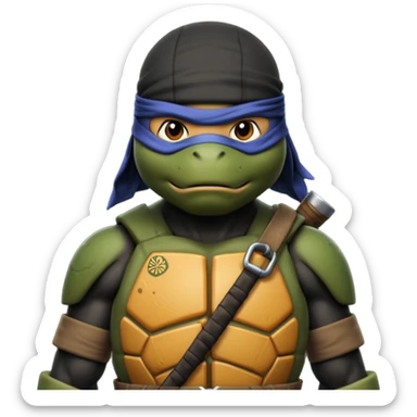 Teenage Mutant Ninja Turtles dressed in black ninja attire sticker