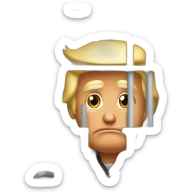 Donald Trump in prison and behind bars funny sticker