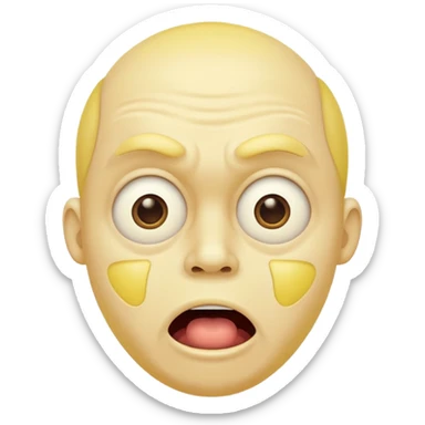 Cross eyed yellow man drooling like a moron sticker