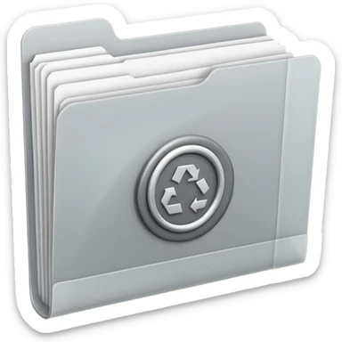 A minimal emoji-style icon of this frosted light-gray plastic folder with elastic closure, closed, with a small clean tax/forms symbol on the front (stacked papers or checklist icon), subtle shading, and a neutral, administrative, organized vibe. sticker