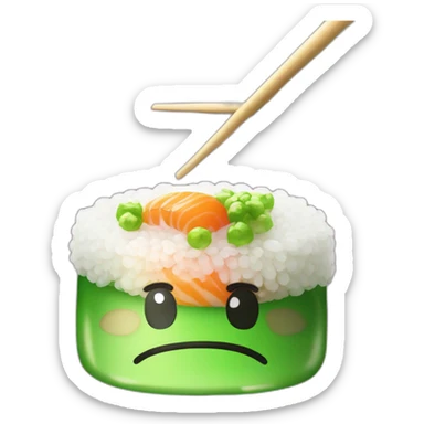 kawai leuchtent glitzer grün sushi sticker