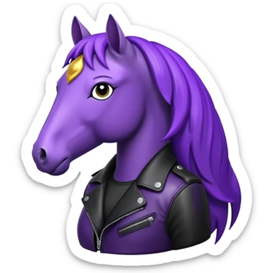 Purple horse wearing leather jacket
 sticker