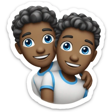 smiling duo with  blue eyes  sticker