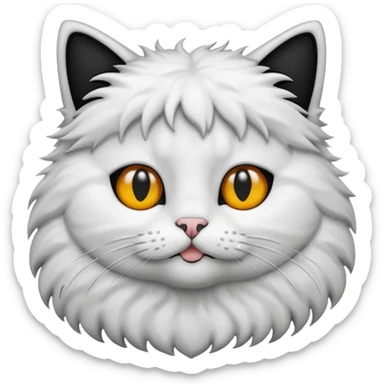 cat blask and wight out line sticker