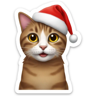 cat christmas sticker