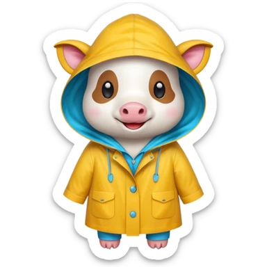 Raincoat Farm Animal sticker