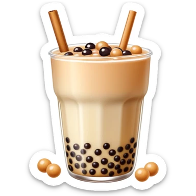 Chinese brown sugar milk tea with boba pearls sticker