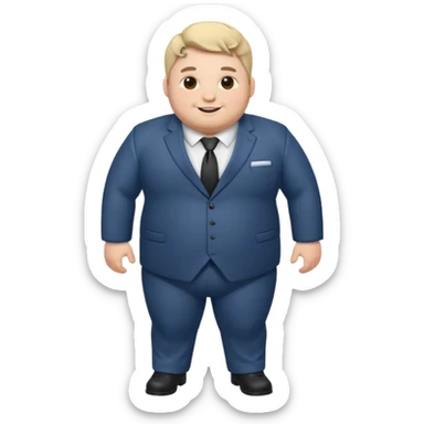 Man in a suit with bdsm gear, chubby white guy sticker