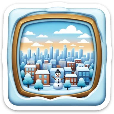 frosty morning in the city sticker