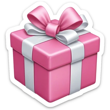 pink gift with white bow sticker