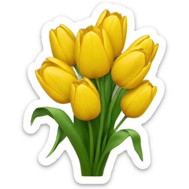 Yellow tulip bouquet  sticker