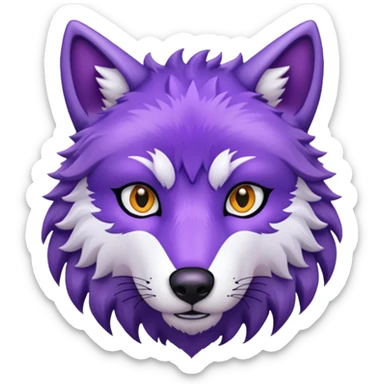 purple wolf head sticker