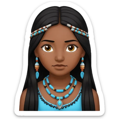 native american girl sticker