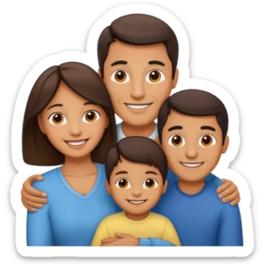 happy famly: mother, father and child sticker