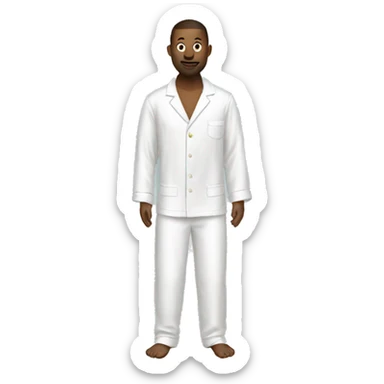 White silk pajamas  sticker