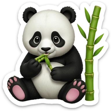 Panda eating bamboo sticker