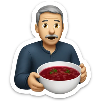 man eating borscht sticker