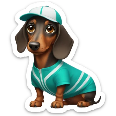 Dachshund wearing Tennis Outfit  sticker