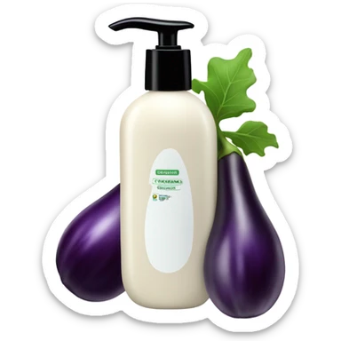 Lotion and eggplant sticker