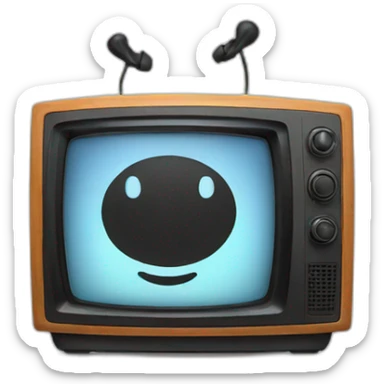 ear with a television sticker