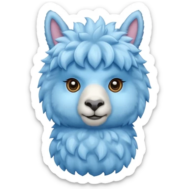 Blue cute alpaca sticker