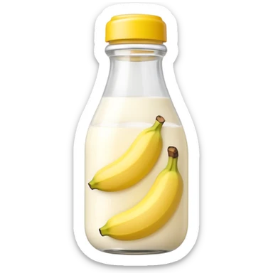 baby Milk bottle with banana tag sticker