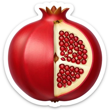 Opened pomegranate from middle into 4 direction  sticker