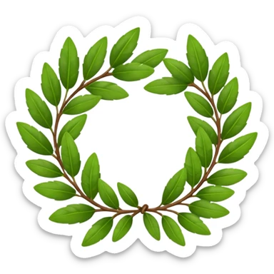 A flower laurel wreath with thicker leaves. sticker